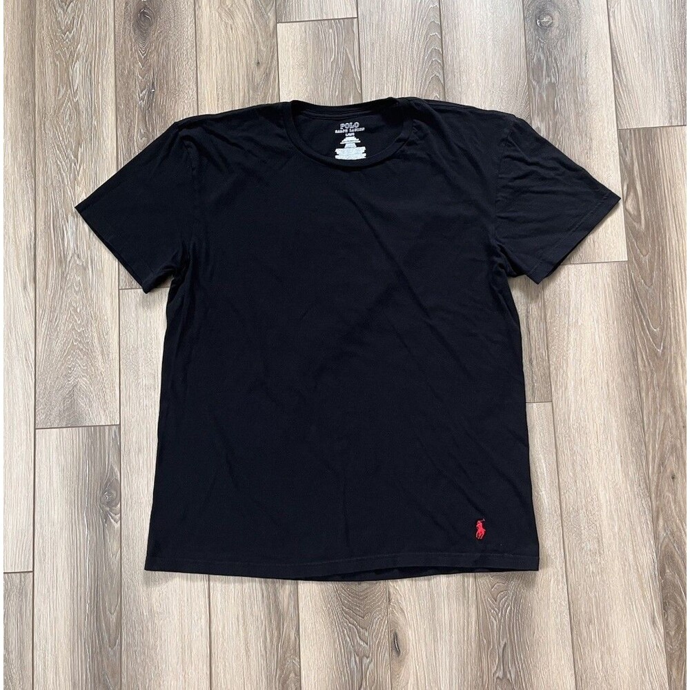 Polo Ralph Lauren Shirt Mens Large Black Pony Logo Classic Fit Tee Tagless